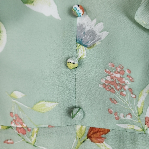 NWT Attic Salt Green Floral Tiered Skirt Maxi Dress - Picture 3 of 9